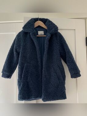 Zara Kids Navy Blue Fleece Coat